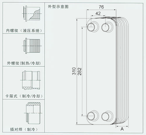 AL20钎焊板式换热器图纸